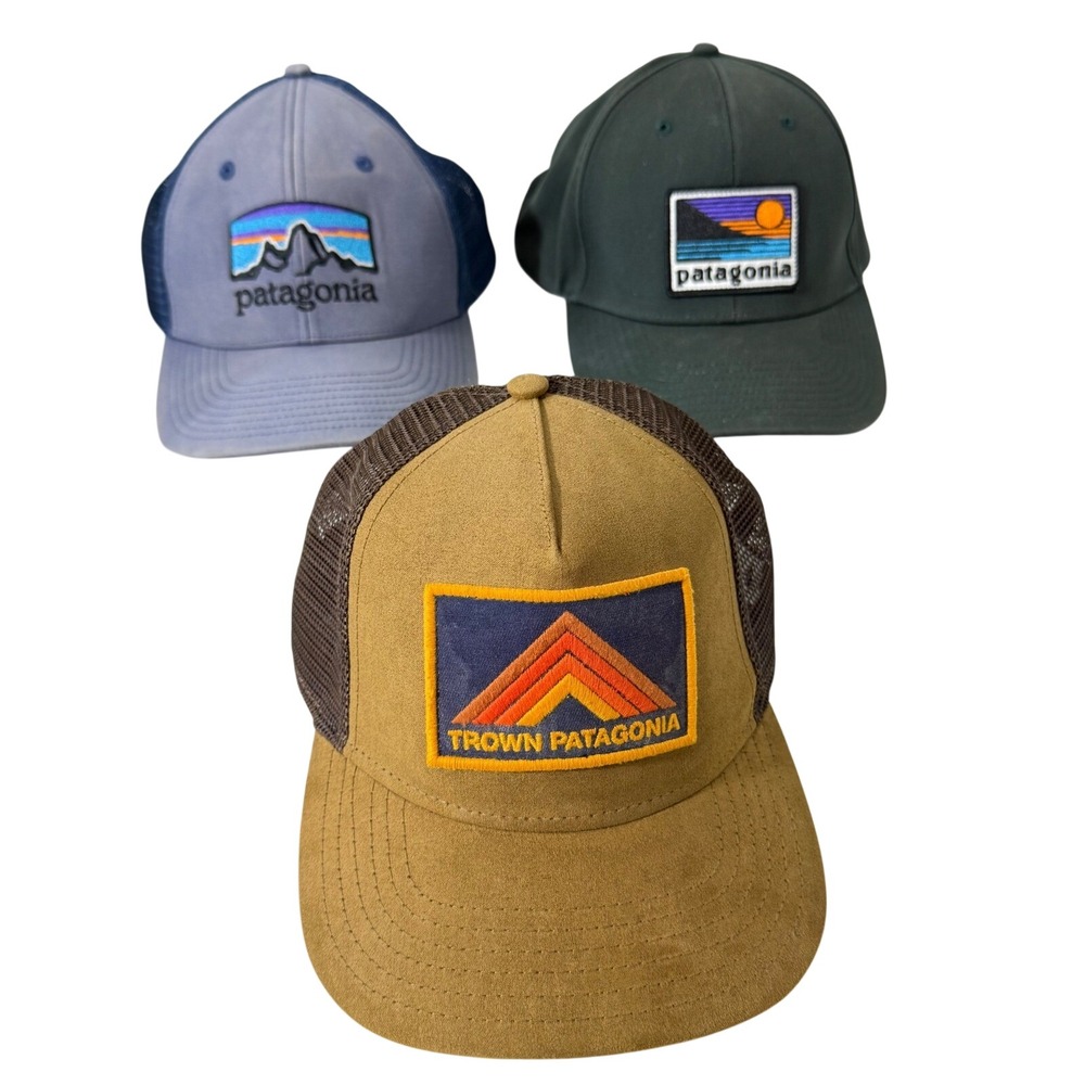 Patagonia Trown Outdoor Hat Lot 3 OS Brown Green Blue Trucker Coastal Gorpcore